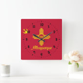 Fahne von Albuquerque, Uhr der Mauer auf dem neuen (Zuhause)