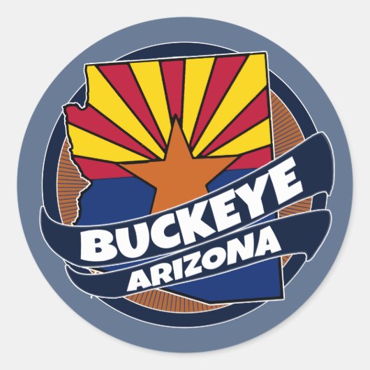 Fahne von Buckeye Arizona platzte rund Runder Aufkleber (Vorderseite)