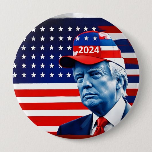 Fahne von Donald Trump 2024 Button (Vorderseite)