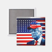 Fahne von Donald Trump 2024 Magnet (Vorderseite/Rückseite)