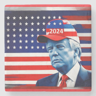 Fahne von Donald Trump 2024 Steinuntersetzer