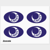 Fahne von Fort Moultrie, South Carolina. Ovaler Aufkleber (Blatt)