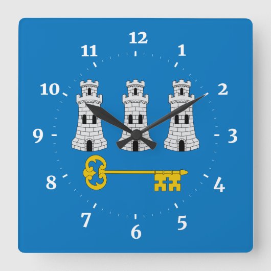 Fahne von Havanna, Kuba-Platz-Uhr Quadratische Wanduhr (Vorderseite)