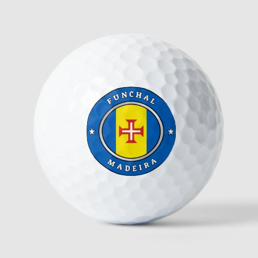 Fahne von Madeira und Text Golfball (Vorderseite)