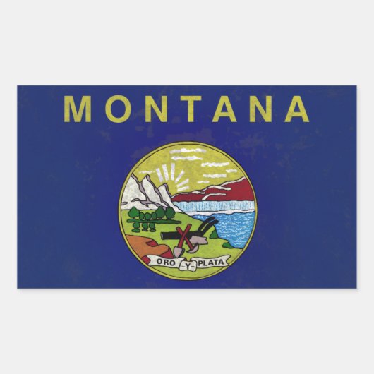 Fahne von Montana Rechteckiger Aufkleber (Vorderseite)