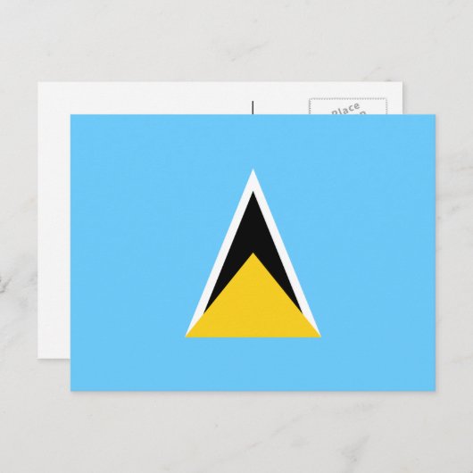 Fahne von Saint Lucia, Fahne von Saint Lucia Postkarte (Vorne/Hinten)