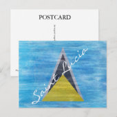 Fahne von Saint Lucia Postkarte (Vorne/Hinten)