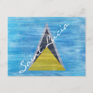 Fahne von Saint Lucia Postkarte