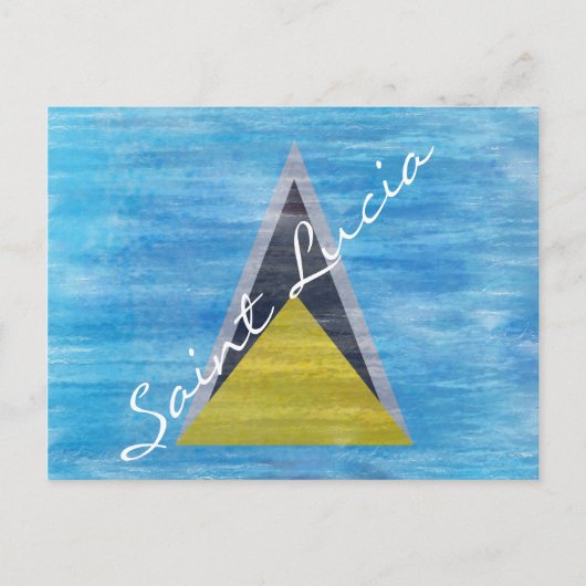Fahne von Saint Lucia Postkarte (Vorderseite)