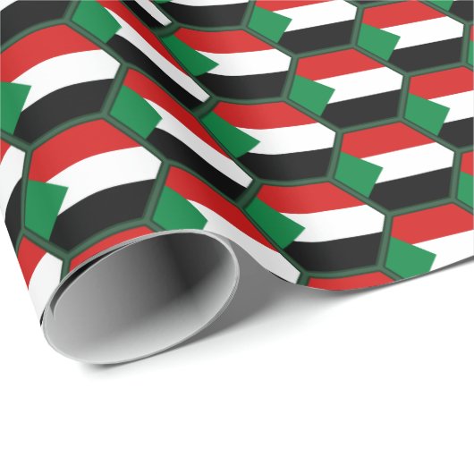 Fahne-Wabenpapier für die sudanesische Flagge Geschenkpapier (Rolleneckpunkt)