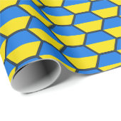 Fahne-Wabenpapier für die Ukraine Geschenkpapier (Rolleneckpunkt)