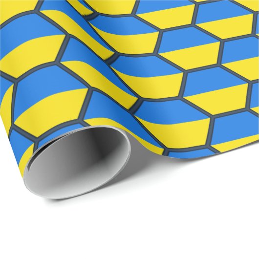 Fahne-Wabenpapier für die Ukraine Geschenkpapier (Rolleneckpunkt)