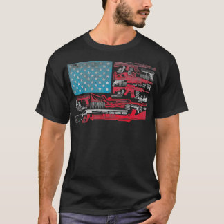 Fahne-Waffen-Schüsse Fahne US-Flaggenwaffe T-Shirt