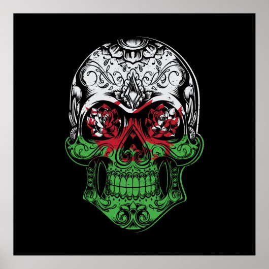 Fahne "Wales Skull and Rose" Poster (Vorne)