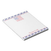 Fahne "Watercolor Patriotic Bow American" Notizblock (angewinkelt)