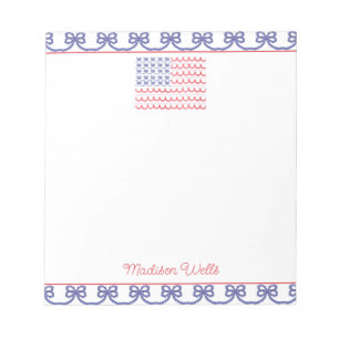 Fahne "Watercolor Patriotic Bow American" Notizblock
