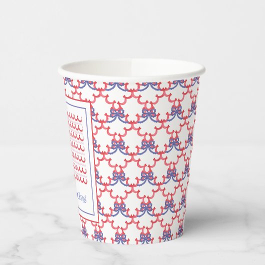 Fahne "Watercolor Patriotic Bow American" Pappbecher (Links)