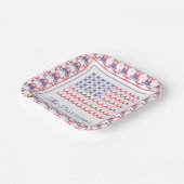 Fahne "Watercolor Patriotic Bow American" Pappteller (Gewinkelt)