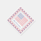 Fahne "Watercolor Patriotic Bow American" Serviette (Ecke)