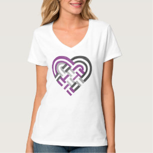 Fahne "Woven Heart Ace Asexual Prilag" Lila Grau T-Shirt