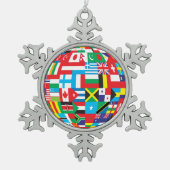 Fahne Zinnschmuck Schneeflocken Zinn-Ornament (Vorderseite)