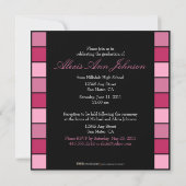 Fahnen-Abschluss-Einladungs-Mitteilung (Rosa) Einladung (Rückseite)