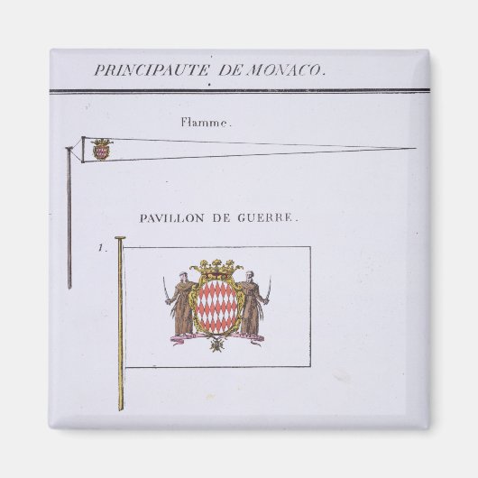 Fahnen aus Monaco, aus einem französischen Buch de Magnet (Vorne)