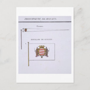 Fahnen aus Monaco, aus einem französischen Buch de Postkarte