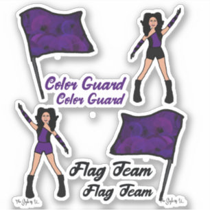 Fahnen-Color-Guard-Aufkleber (Violett 2) Aufkleber