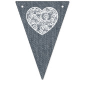 Fahnen für Denim- und Spitzenherz Wimpelkette (Dritte Fahne)