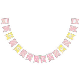 Fahnen für die Babydusche in Rosa und Gelb Wimpelkette