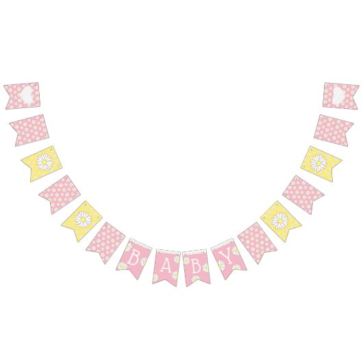 Fahnen für die Babydusche in Rosa und Gelb Wimpelkette (Alle)
