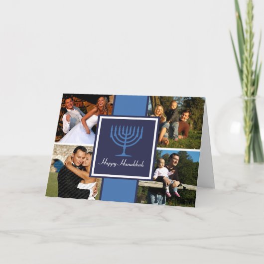 Fahnen-Karte Chanukkas Menorah Feiertagskarte (Vorderseite)