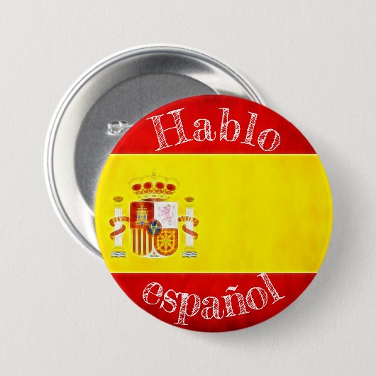 Fahnenbadge Hablo Español Button (Vorne & Hinten)