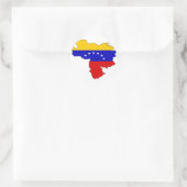 Fahnenkarte Venezuela Runder Aufkleber (Tasche)