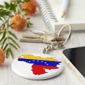 Fahnenkarte Venezuela Schlüsselanhänger (Seite)