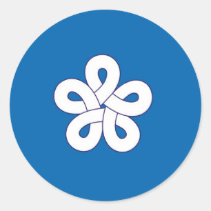 Fahnenpräfektion Fukuoka (Japan) Runder Aufkleber