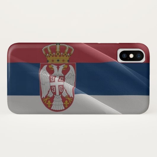 Fahnenschwenkend von Serbien - Case-Mate iPhone Hülle (Rückseite (Horizontal))