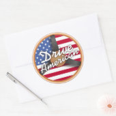 Fahr Amerikaner! Runder Aufkleber (Umschlag)