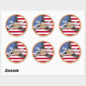 Fahr Amerikaner! Runder Aufkleber (Blatt)