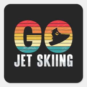 Fahr Jet Ski Jet Ski Jet Ski Fahrer Retro Jetski Quadratischer Aufkleber