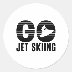 Fahr mit dem Jet Ski Jet Ski Retro Jetski Jet Ski Runder Aufkleber