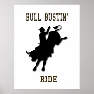 Fahr" Western-Rodeo-Plakat "Stiers Bustin Poster