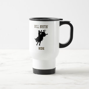 Fahr" Western-Rodeo-Reise-Tasse "Stiers Bustin Reisebecher
