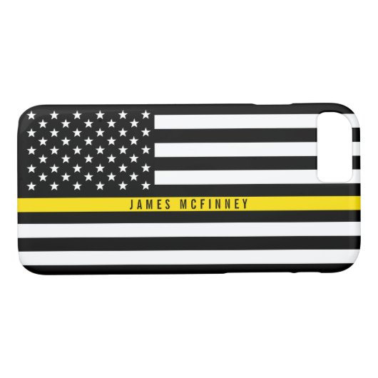 Fahrdienstleiter-dünne gelbe Linie Flagge mit Case-Mate iPhone Hülle (Rückseite (Horizontal))