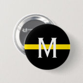 Fahrdienstleiter-dünne gelbe Linie Monogramm Button (Vorne & Hinten)