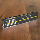 Fahrdienstleiter-dünne gelbe Linie Namensplakette (Seite)