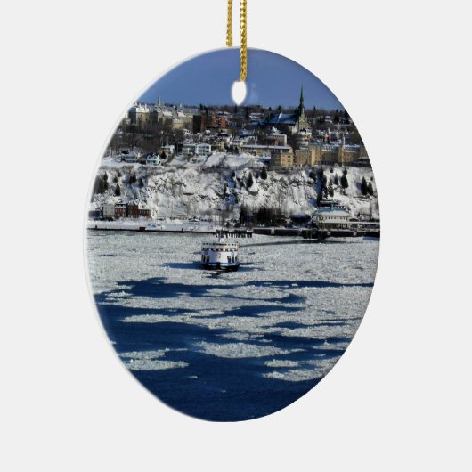 Fähre am Saint Lawrence River, Quebec Keramik Ornament (Rechts)