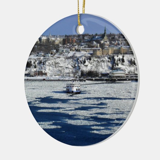 Fähre am Saint Lawrence River, Quebec Keramik Ornament (Links)