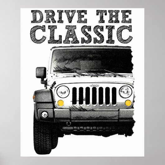 fahre den klassischen Jeep Poster (Vorne)